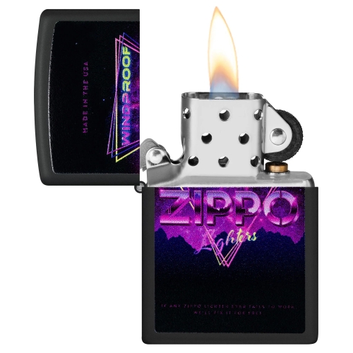 Зажигалка ZIPPO Sign Design с покрытием Black Matte, латунь/сталь, черная, 38x13x57 мм, шт