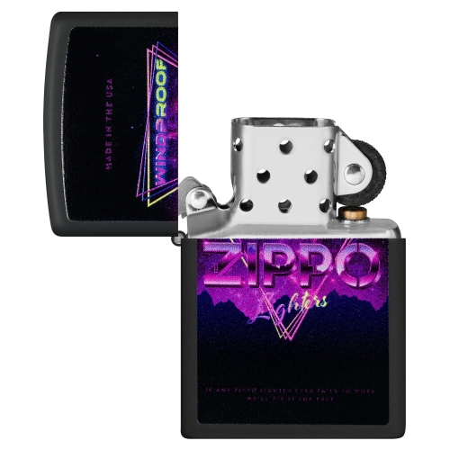 Зажигалка ZIPPO Sign Design с покрытием Black Matte, латунь/сталь, черная, 38x13x57 мм, шт