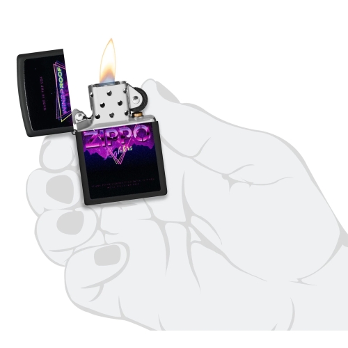 Зажигалка ZIPPO Sign Design с покрытием Black Matte, латунь/сталь, черная, 38x13x57 мм, шт
