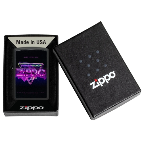 Зажигалка ZIPPO Sign Design с покрытием Black Matte, латунь/сталь, черная, 38x13x57 мм, шт
