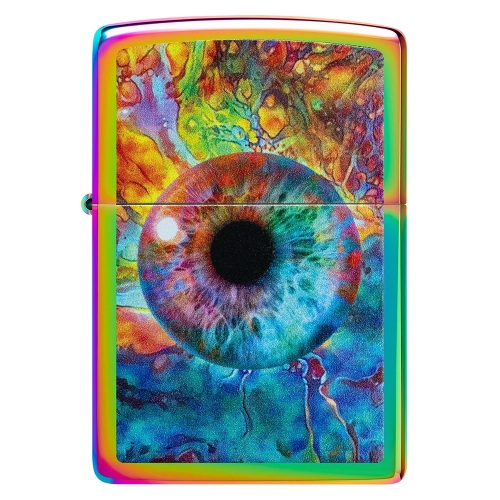 Зажигалка ZIPPO Spacey Eye с покрытием Multi Color, латунь/сталь, разноцветная, глянцевая, 38x13x57