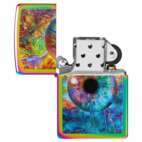 Зажигалка ZIPPO Spacey Eye с покрытием Multi Color, латунь/сталь, разноцветная, глянцевая, 38x13x57