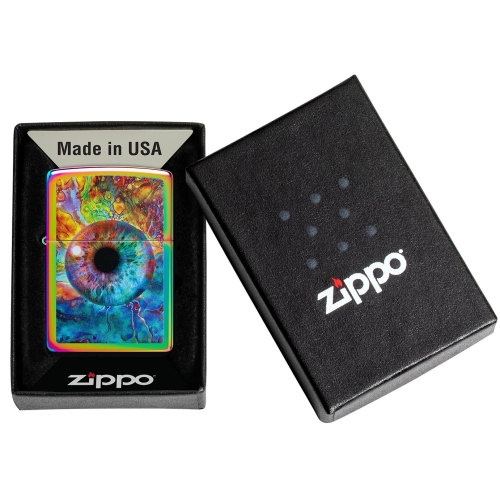 Зажигалка ZIPPO Spacey Eye с покрытием Multi Color, латунь/сталь, разноцветная, глянцевая, 38x13x57