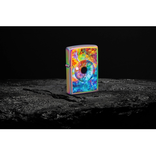 Зажигалка ZIPPO Spacey Eye с покрытием Multi Color, латунь/сталь, разноцветная, глянцевая, 38x13x57