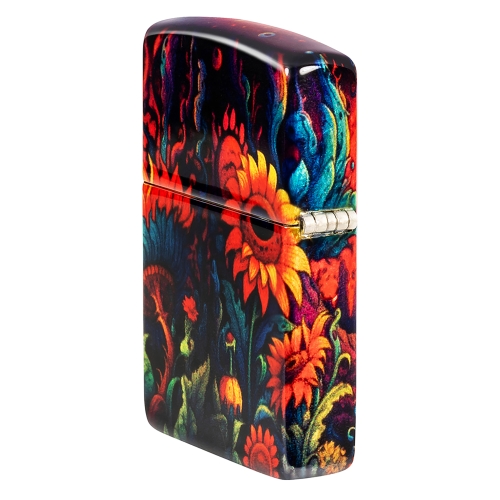 Зажигалка ZIPPO Spooky Sunflower с покрытием 540 Tumbled Brass, латунь/сталь, разноцветная, 38x13x57
