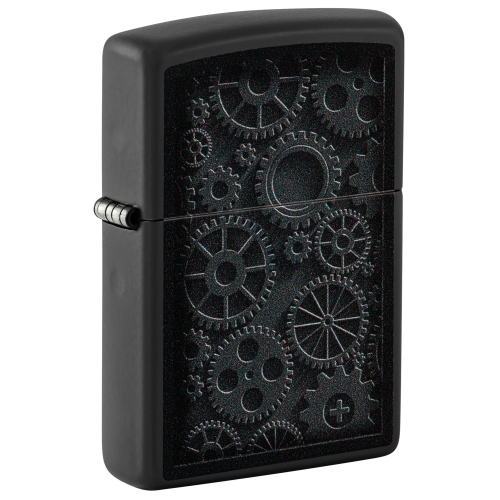 Зажигалка Zippo Steampunk с покрытием Black Matte, латунь/сталь, черная, матовая, 38x13x57 мм