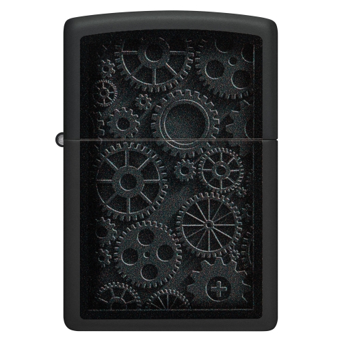 Зажигалка Zippo Steampunk с покрытием Black Matte, латунь/сталь, черная, матовая, 38x13x57 мм
