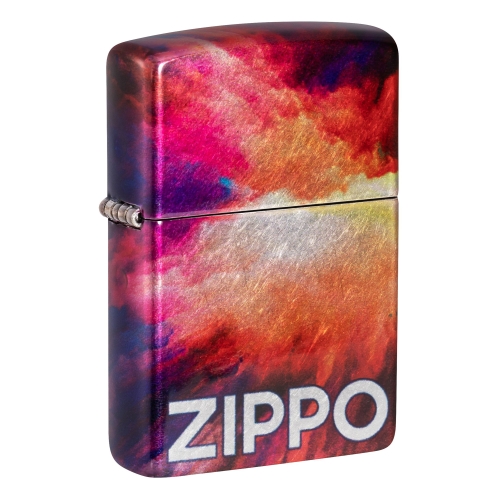 Зажигалка Zippo Tie Dye с покрытием 540 Tumbled Chrome, латунь/сталь, разноцветная, 38x13x57 мм