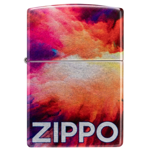 Зажигалка Zippo Tie Dye с покрытием 540 Tumbled Chrome, латунь/сталь, разноцветная, 38x13x57 мм
