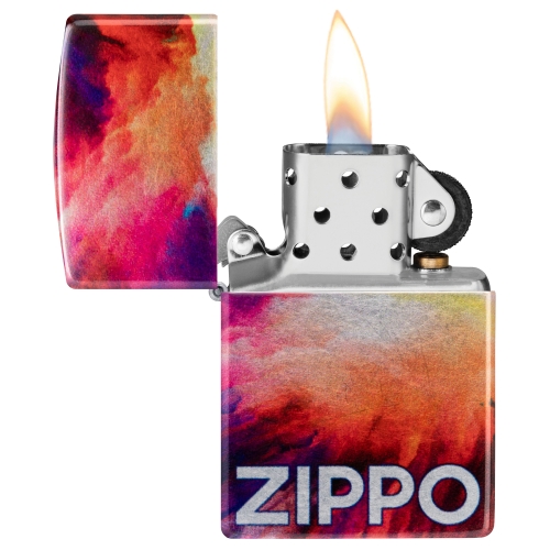 Зажигалка Zippo Tie Dye с покрытием 540 Tumbled Chrome, латунь/сталь, разноцветная, 38x13x57 мм