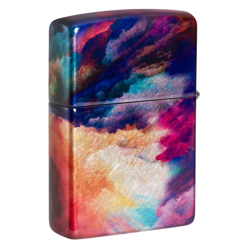 Зажигалка Zippo Tie Dye с покрытием 540 Tumbled Chrome, латунь/сталь, разноцветная, 38x13x57 мм