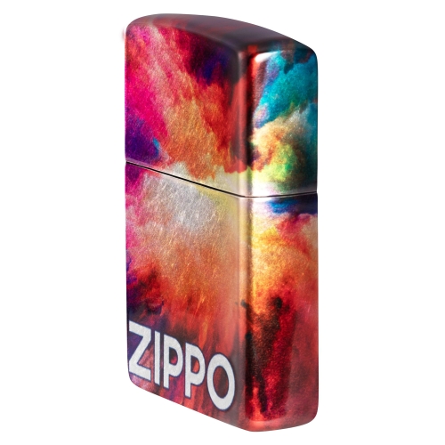 Зажигалка Zippo Tie Dye с покрытием 540 Tumbled Chrome, латунь/сталь, разноцветная, 38x13x57 мм