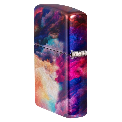 Зажигалка Zippo Tie Dye с покрытием 540 Tumbled Chrome, латунь/сталь, разноцветная, 38x13x57 мм