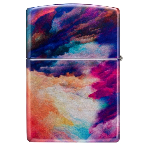 Зажигалка Zippo Tie Dye с покрытием 540 Tumbled Chrome, латунь/сталь, разноцветная, 38x13x57 мм