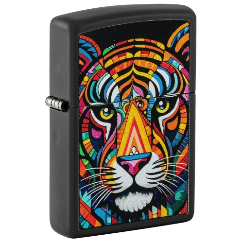 Зажигалка ZIPPO Tiger Stripes Design с покрытием Black Matte, латунь/сталь, черная, 38x13x57 мм, шт