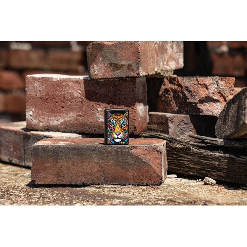 Зажигалка ZIPPO Tiger Stripes Design с покрытием Black Matte, латунь/сталь, черная, 38x13x57 мм, шт