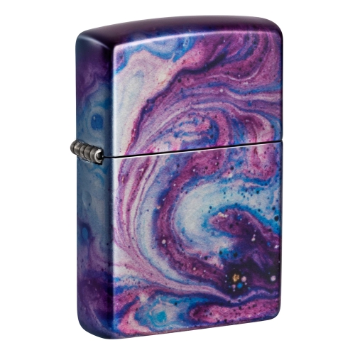 Зажигалка Zippo Universe Astro с покрытием 540 Tumbled Chrome, латунь/сталь, сиреневая, 38x13x57 мм