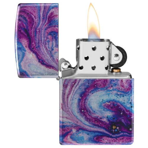 Зажигалка Zippo Universe Astro с покрытием 540 Tumbled Chrome, латунь/сталь, сиреневая, 38x13x57 мм