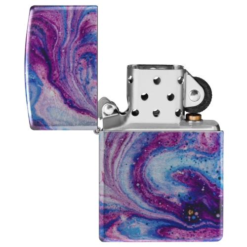 Зажигалка Zippo Universe Astro с покрытием 540 Tumbled Chrome, латунь/сталь, сиреневая, 38x13x57 мм