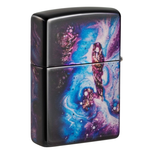 Зажигалка Zippo Universe Astro с покрытием 540 Tumbled Chrome, латунь/сталь, сиреневая, 38x13x57 мм