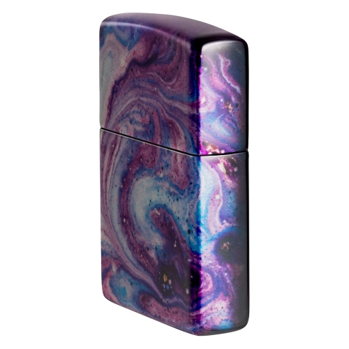 Зажигалка Zippo Universe Astro с покрытием 540 Tumbled Chrome, латунь/сталь, сиреневая, 38x13x57 мм