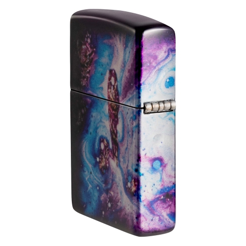 Зажигалка Zippo Universe Astro с покрытием 540 Tumbled Chrome, латунь/сталь, сиреневая, 38x13x57 мм