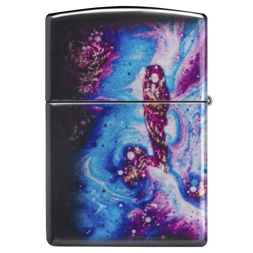 Зажигалка Zippo Universe Astro с покрытием 540 Tumbled Chrome, латунь/сталь, сиреневая, 38x13x57 мм