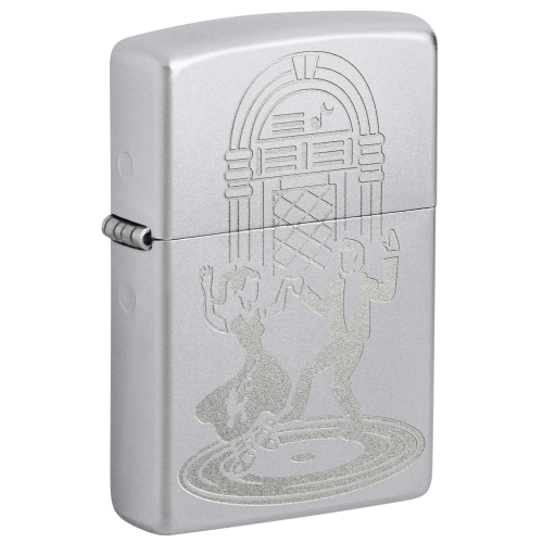Зажигалка Zippo Vintage Dance с покрытием Satin Chrome, латунь/сталь, серебристая, 38x13x57 мм