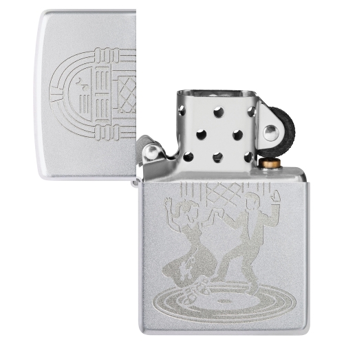 Зажигалка Zippo Vintage Dance с покрытием Satin Chrome, латунь/сталь, серебристая, 38x13x57 мм