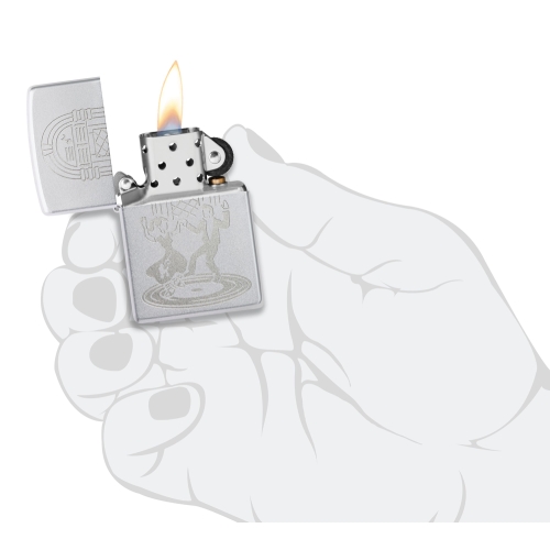Зажигалка Zippo Vintage Dance с покрытием Satin Chrome, латунь/сталь, серебристая, 38x13x57 мм