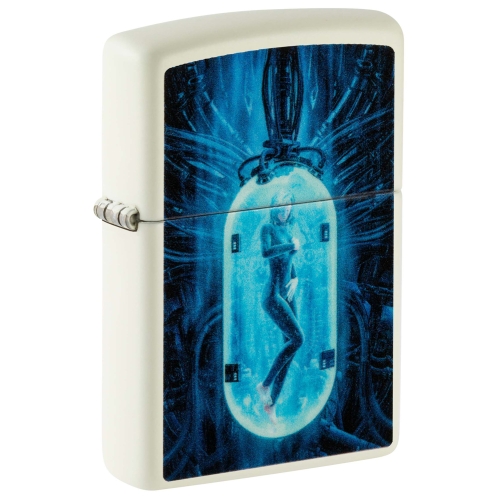 Зажигалка Zippo Woman in Tube с покрытием Glow In The Dark Green, латунь/сталь, белая, 38x13x57 мм