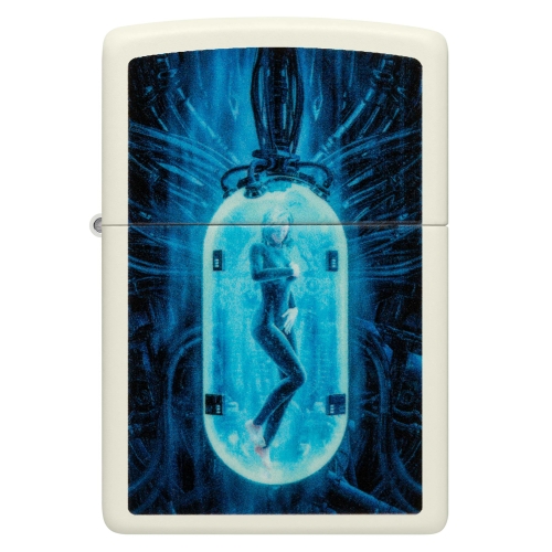 Зажигалка Zippo Woman in Tube с покрытием Glow In The Dark Green, латунь/сталь, белая, 38x13x57 мм