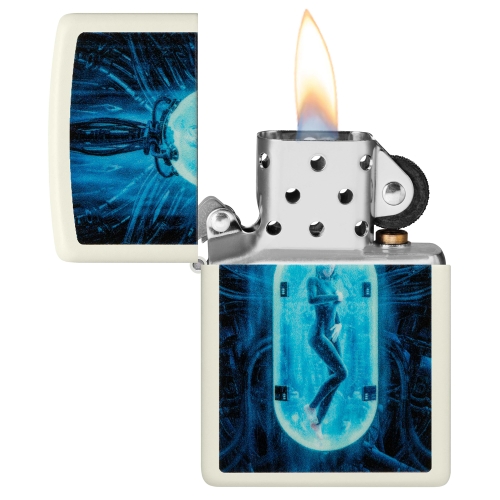 Зажигалка Zippo Woman in Tube с покрытием Glow In The Dark Green, латунь/сталь, белая, 38x13x57 мм