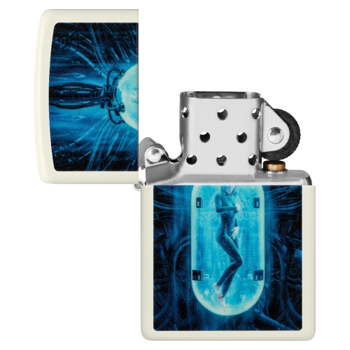 Зажигалка Zippo Woman in Tube с покрытием Glow In The Dark Green, латунь/сталь, белая, 38x13x57 мм