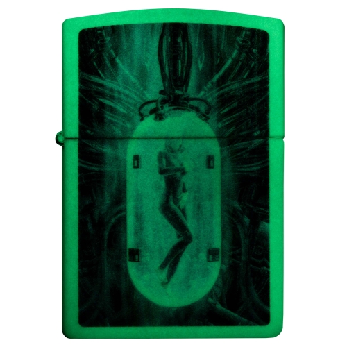 Зажигалка Zippo Woman in Tube с покрытием Glow In The Dark Green, латунь/сталь, белая, 38x13x57 мм