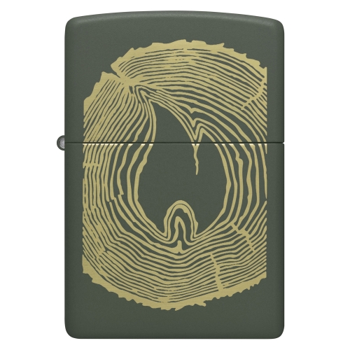 Зажигалка Zippo Wood Ring с покрытием Green Matte, латунь/сталь, зеленая, матовая, 38x13x57 мм