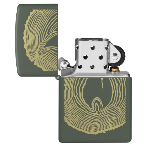 Зажигалка Zippo Wood Ring с покрытием Green Matte, латунь/сталь, зеленая, матовая, 38x13x57 мм