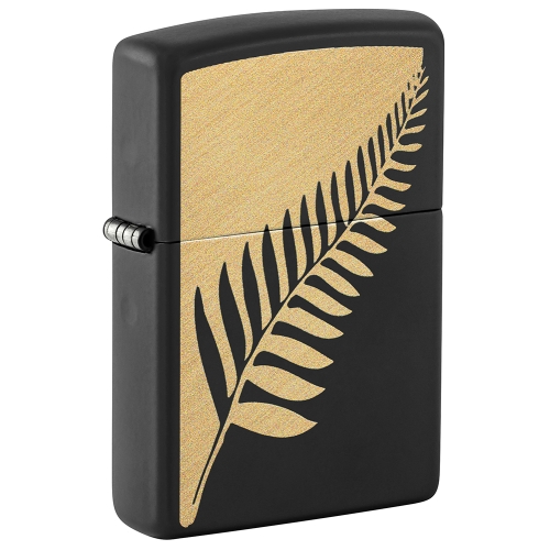 Зажигалка ZIPPO Zen Flora Design с покрытием Black Matte, латунь/сталь, черная, матовая, 38x13x57 мм