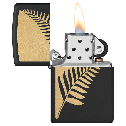 Зажигалка ZIPPO Zen Flora Design с покрытием Black Matte, латунь/сталь, черная, матовая, 38x13x57 мм