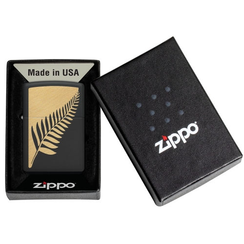 Зажигалка ZIPPO Zen Flora Design с покрытием Black Matte, латунь/сталь, черная, матовая, 38x13x57 мм