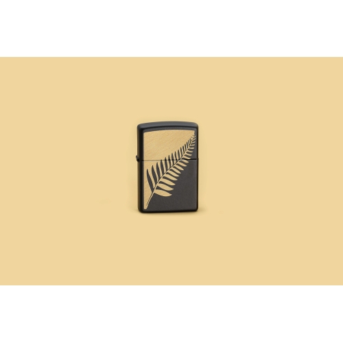Зажигалка ZIPPO Zen Flora Design с покрытием Black Matte, латунь/сталь, черная, матовая, 38x13x57 мм