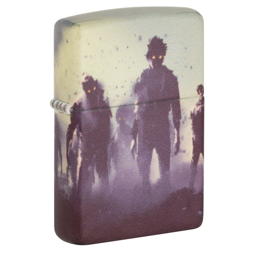 Зажигалка Zippo Zombie Design с покрытием 540 Matte, латунь/сталь, белая, матовая, 38x13x57 мм