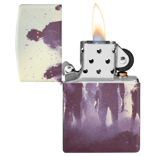 Зажигалка Zippo Zombie Design с покрытием 540 Matte, латунь/сталь, белая, матовая, 38x13x57 мм