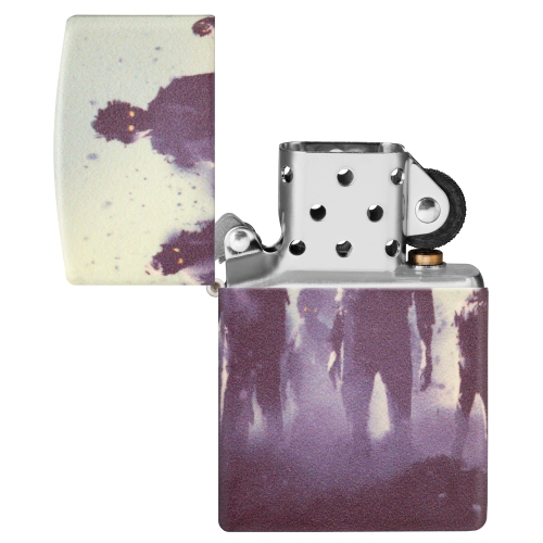 Зажигалка Zippo Zombie Design с покрытием 540 Matte, латунь/сталь, белая, матовая, 38x13x57 мм