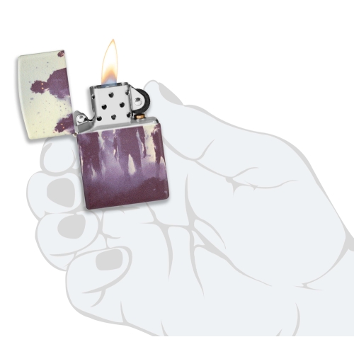 Зажигалка Zippo Zombie Design с покрытием 540 Matte, латунь/сталь, белая, матовая, 38x13x57 мм