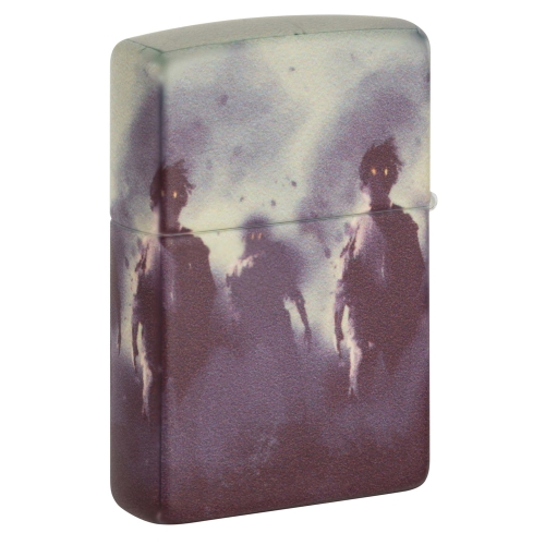 Зажигалка Zippo Zombie Design с покрытием 540 Matte, латунь/сталь, белая, матовая, 38x13x57 мм