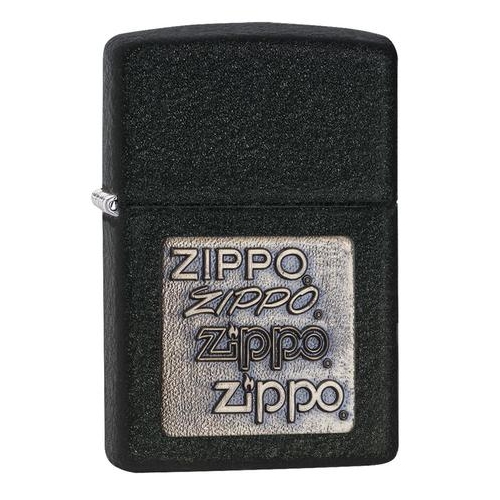 Зажигалка Zippo с покрытием Black Crackle, латунь/сталь, чёрная, матовая, 36x12x56 мм