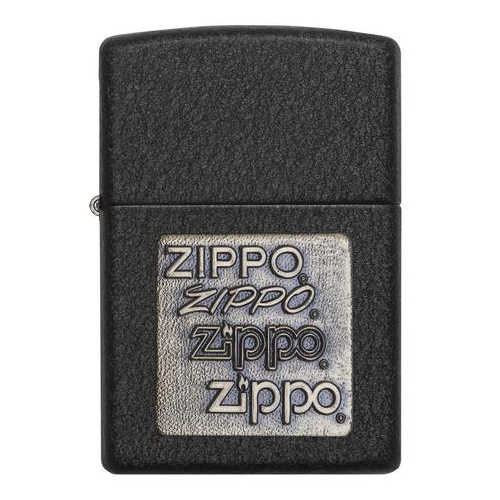 Зажигалка Zippo с покрытием Black Crackle, латунь/сталь, чёрная, матовая, 36x12x56 мм