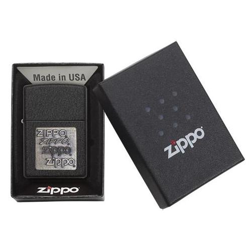 Зажигалка Zippo с покрытием Black Crackle, латунь/сталь, чёрная, матовая, 36x12x56 мм
