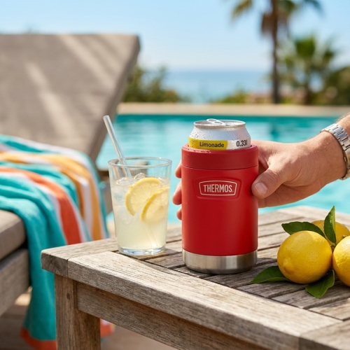 Термоконтейнер для алюминиевой банки Thermos ICON IS1504CR4 (0,35 литра), красный